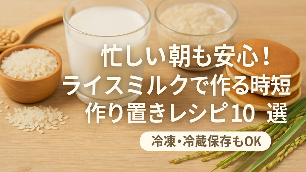 忙しい朝も安心！ライスミルクで作る時短＆作り置きレシピ10選｜冷凍・冷蔵保存もOK